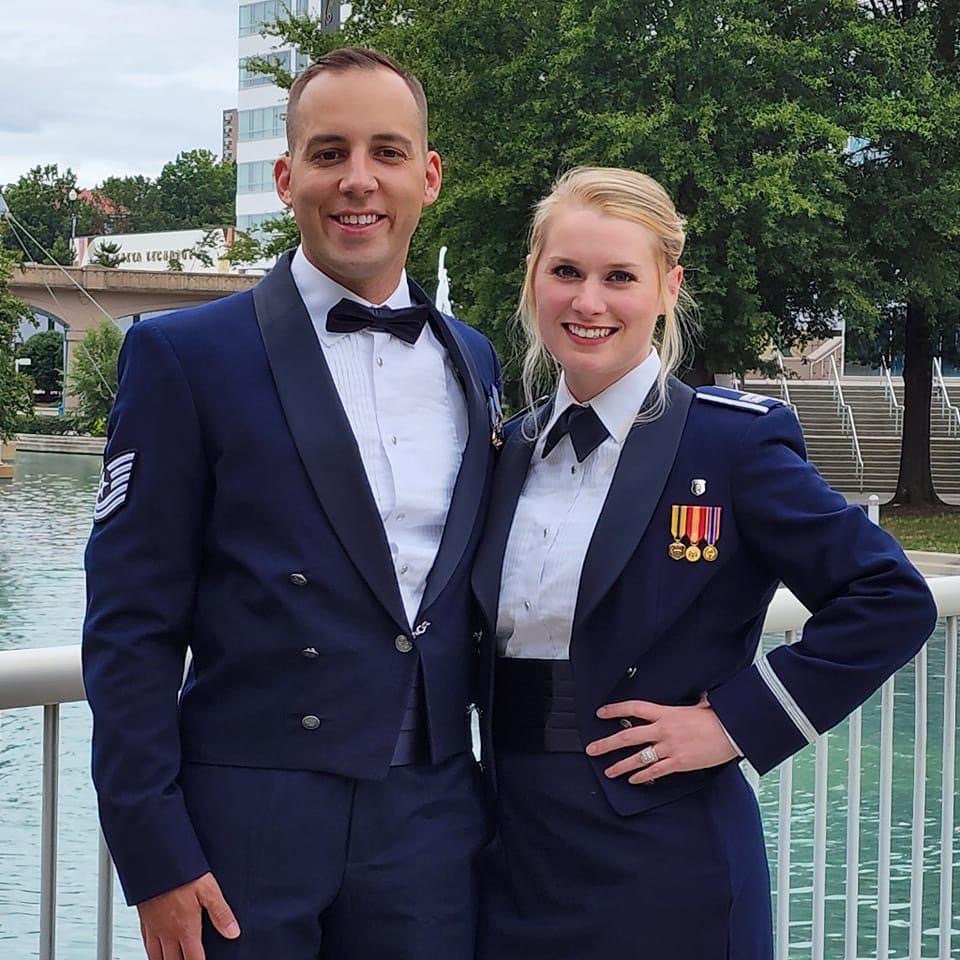 Henry and Skyla — VetCalc co-founders, both serving in the Air National Guard