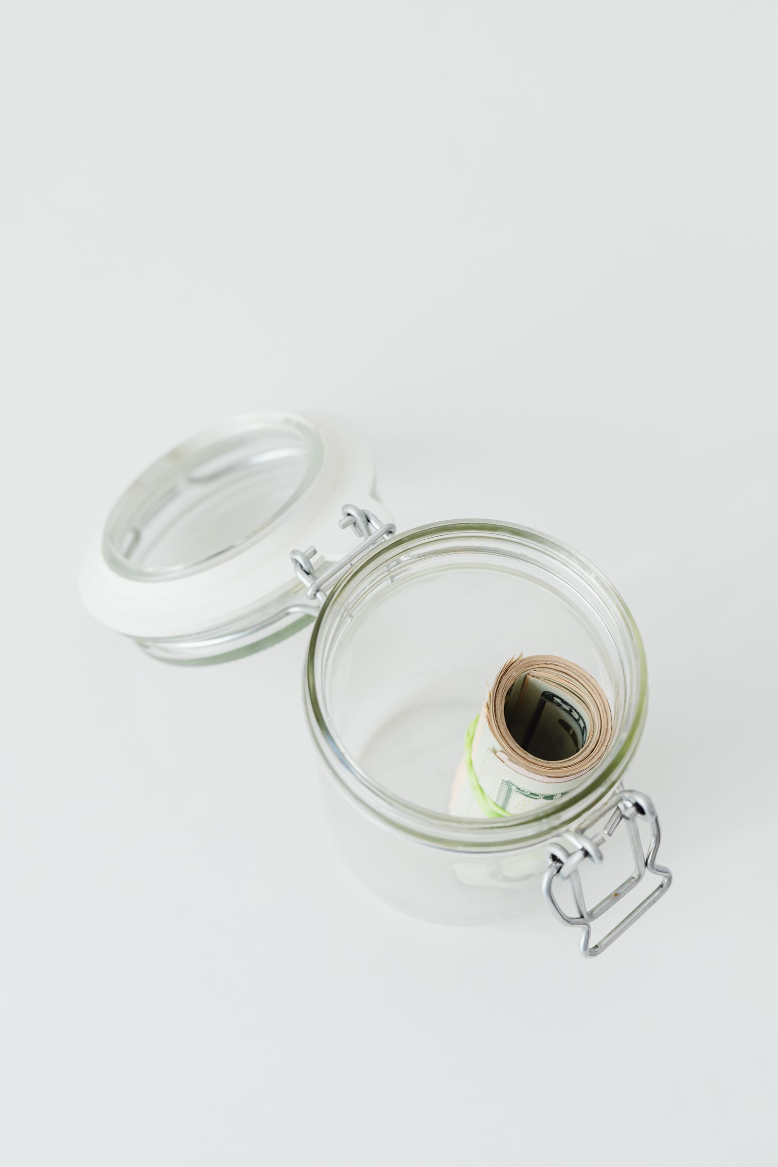 Jar filled with savings
