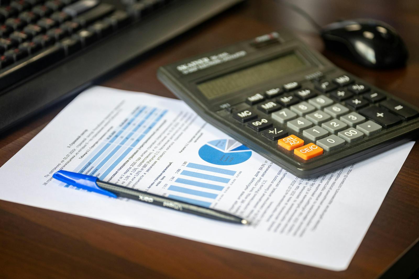 Calculator on a finance desk