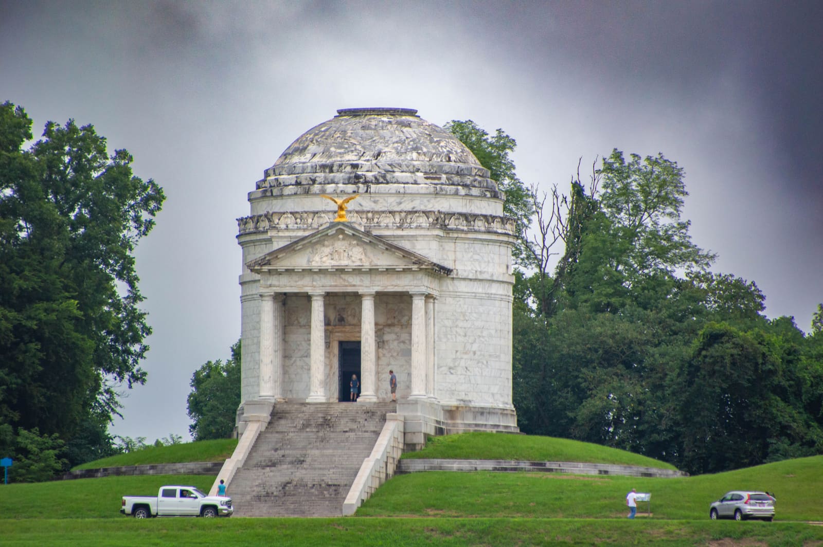 The domed Illinois State Memorial at Vicksburg National Military Park in Vicksburg, Mississippi